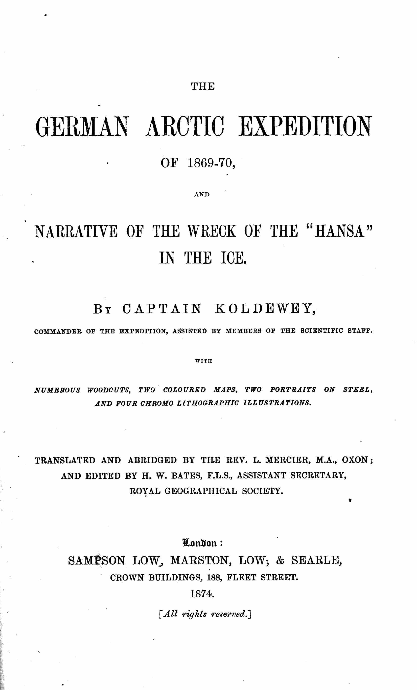 The German arctic Expedition of 1869-70