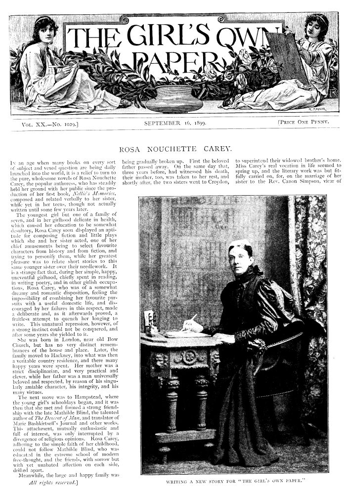 The Girl’s Own Paper, Vol. XX. No. 1029