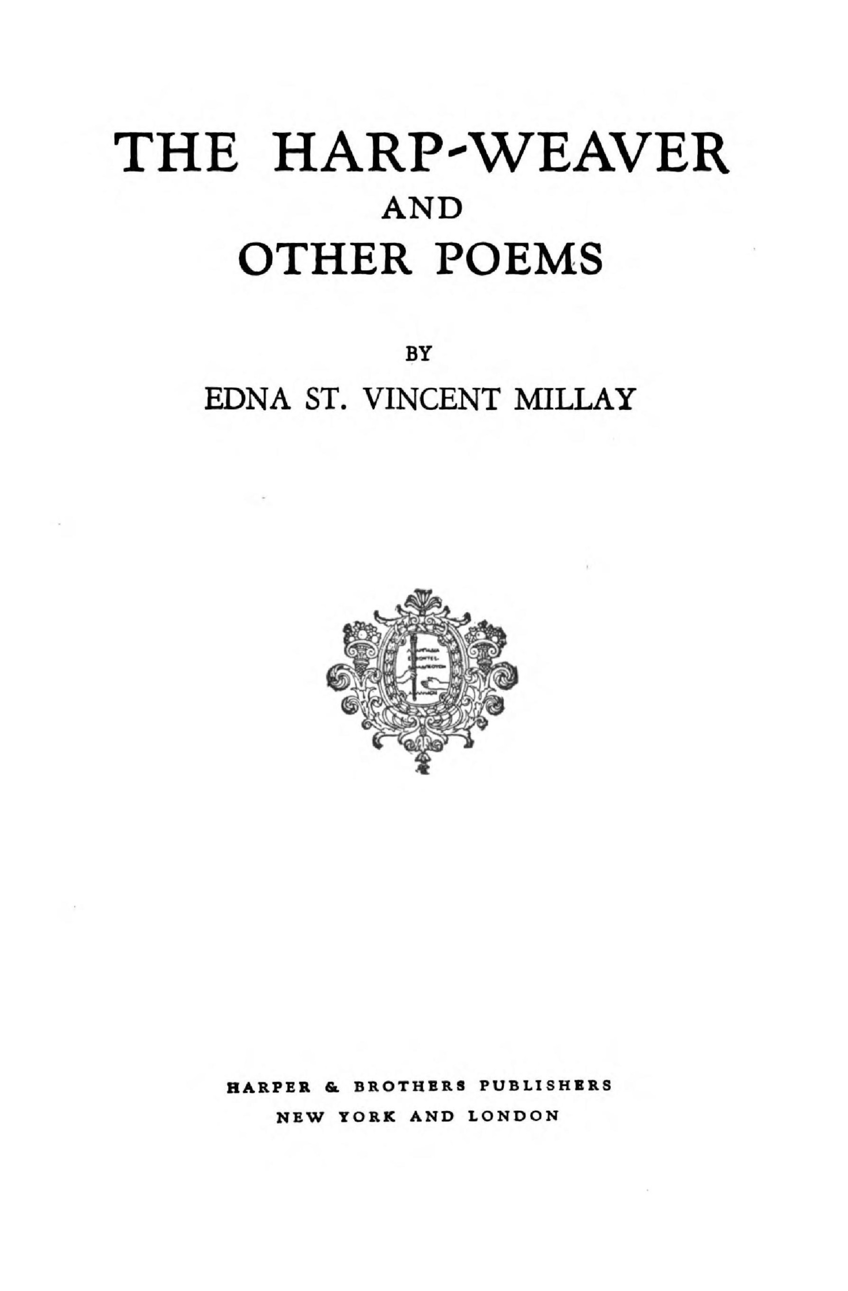 The Harp-weaver and other poems