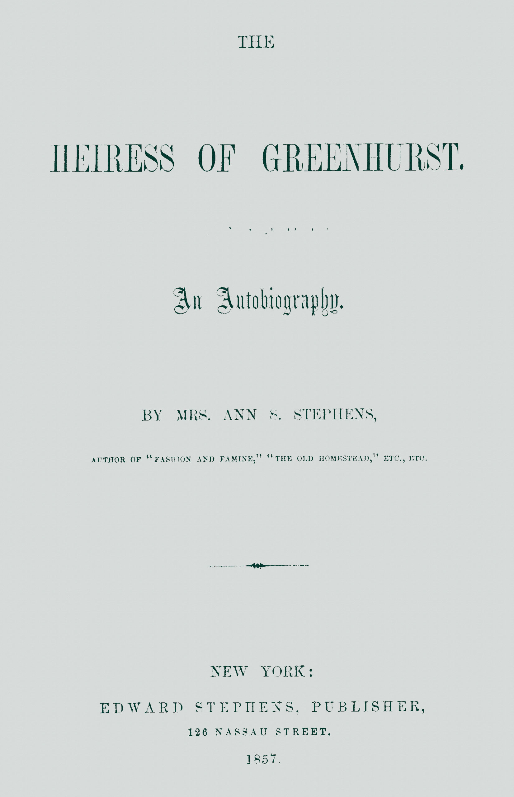 The Heiress of Greenhurst