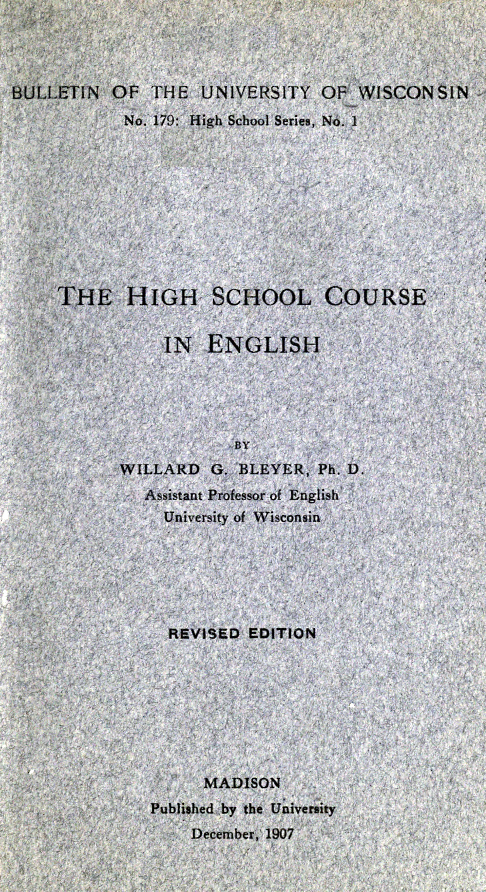 The high school course in English