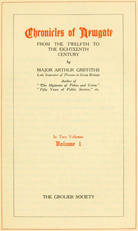 The History and Romance of Crime. Chronicles of Newgate, Vol. 2