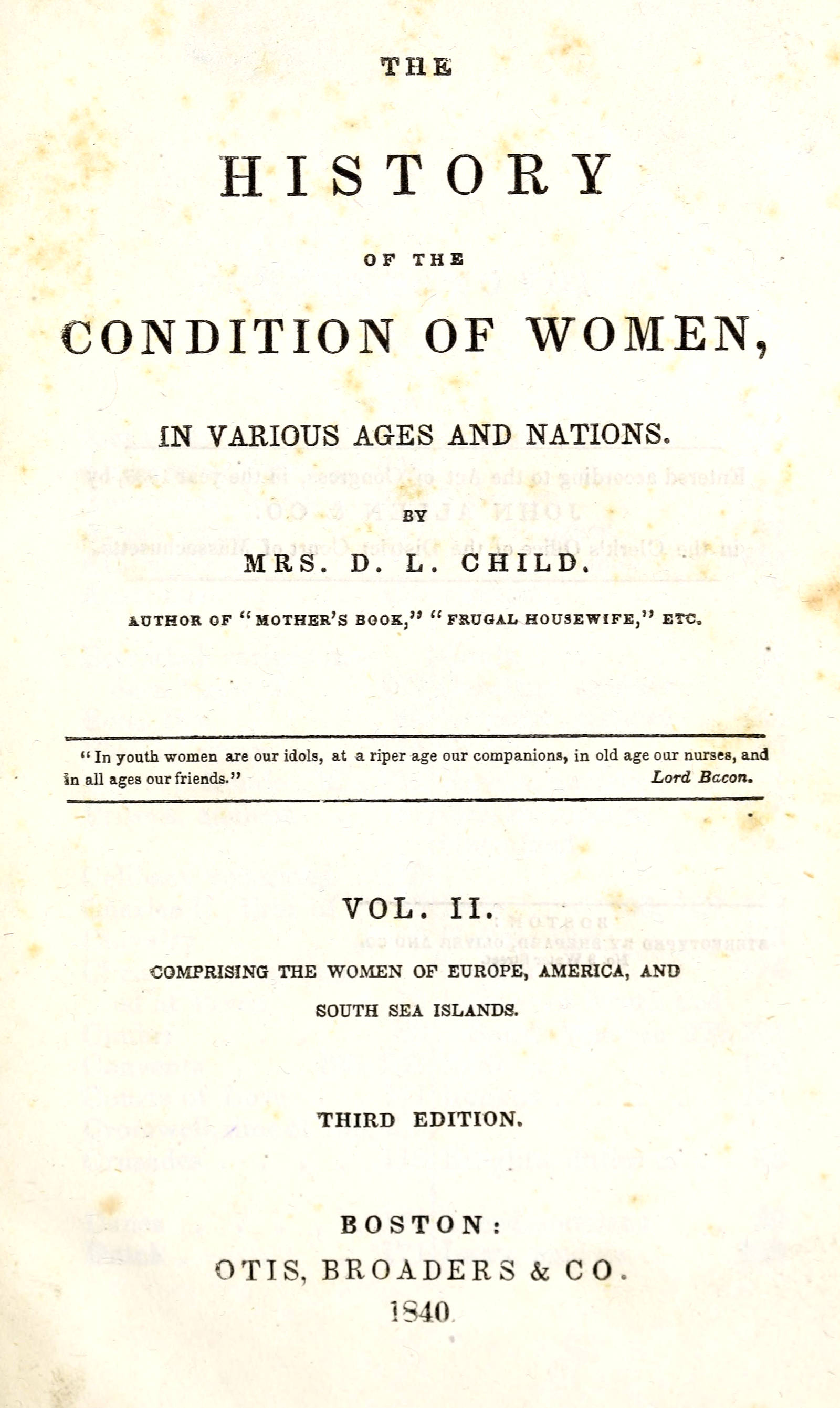 The history of the condition of women, in various ages and nations, vol. 2