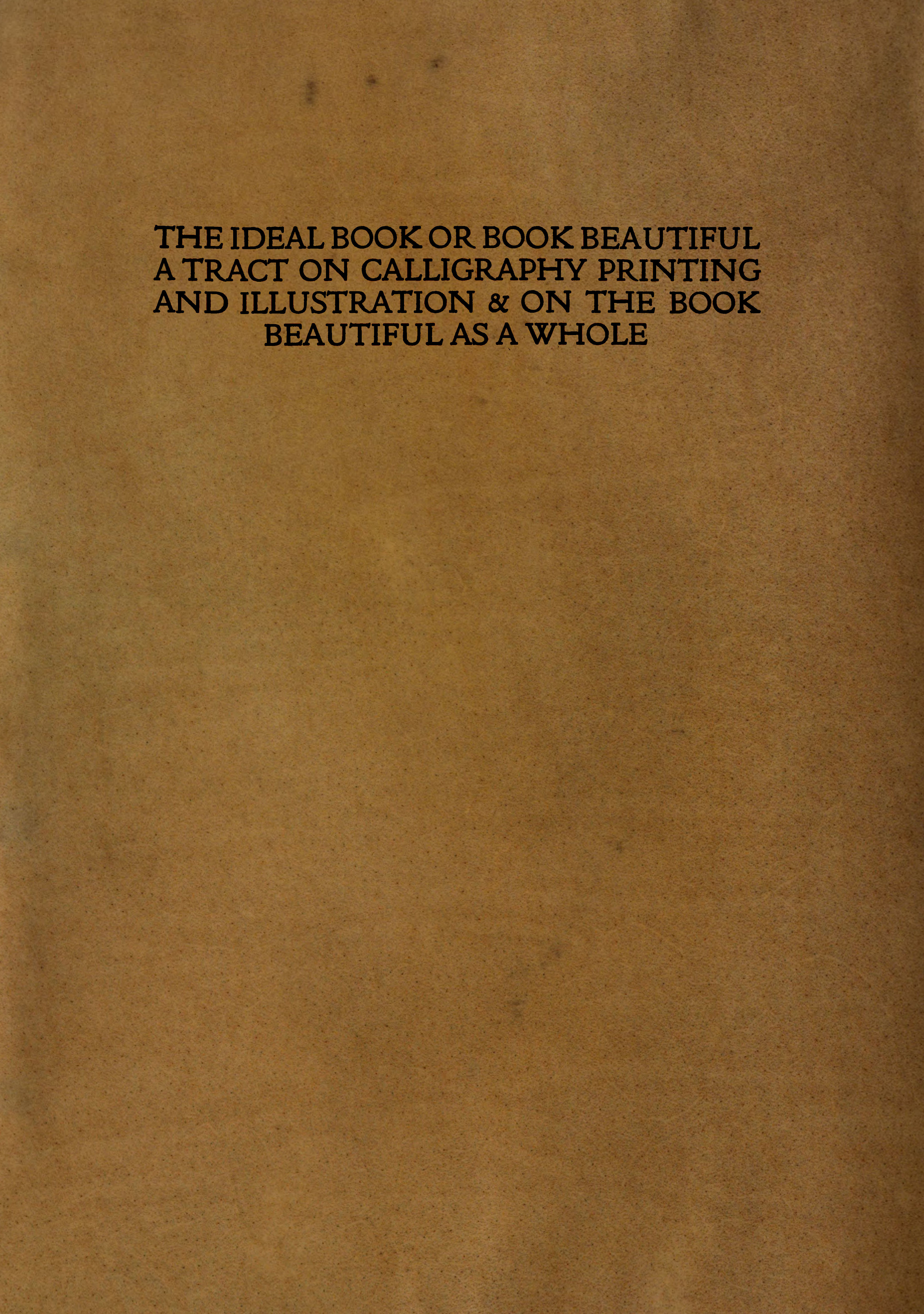 The Ideal Book or Book Beautiful