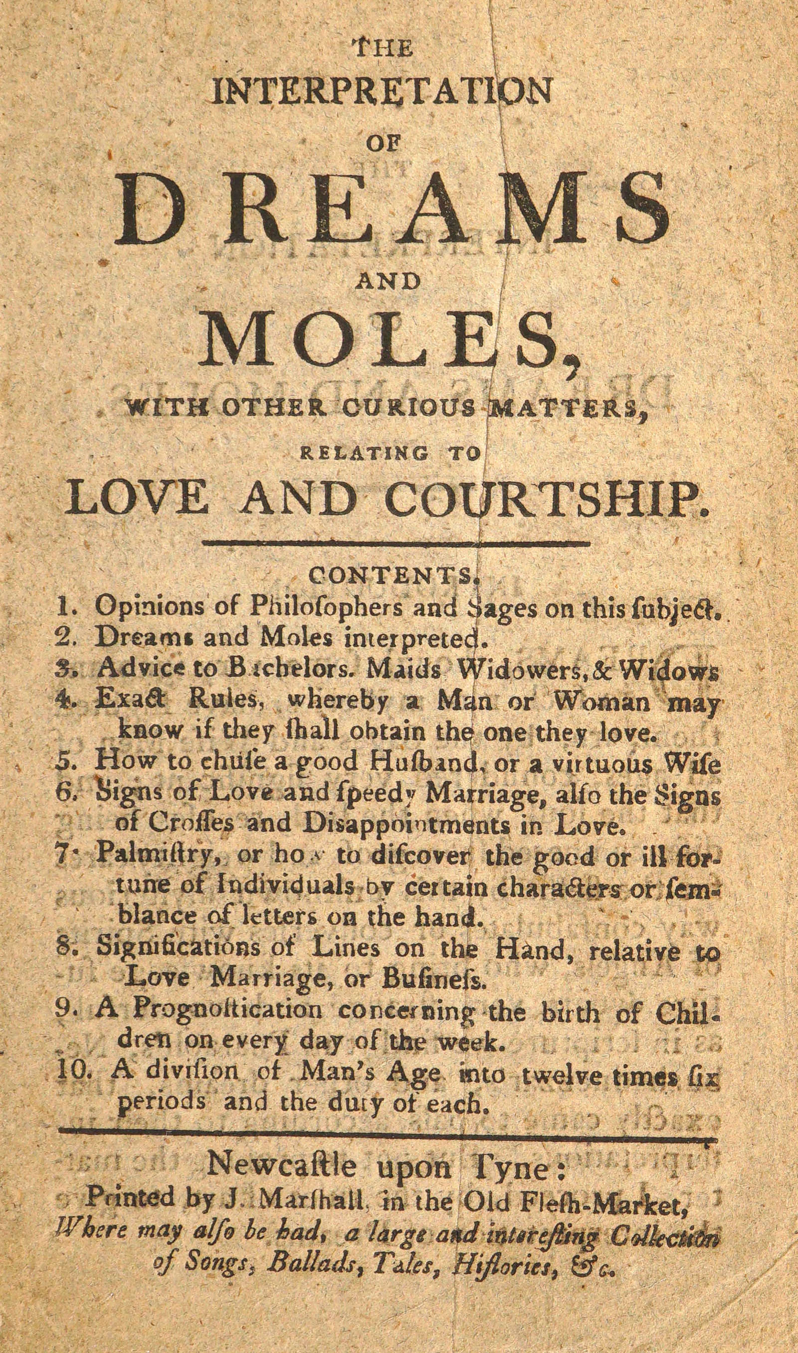 The Interpretation of dreams and moles with other curious matters relating to love and courtship
