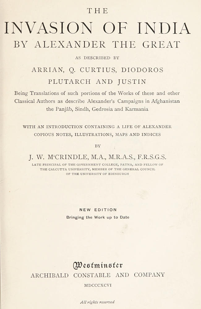 The Invasion of India by Alexander the Great