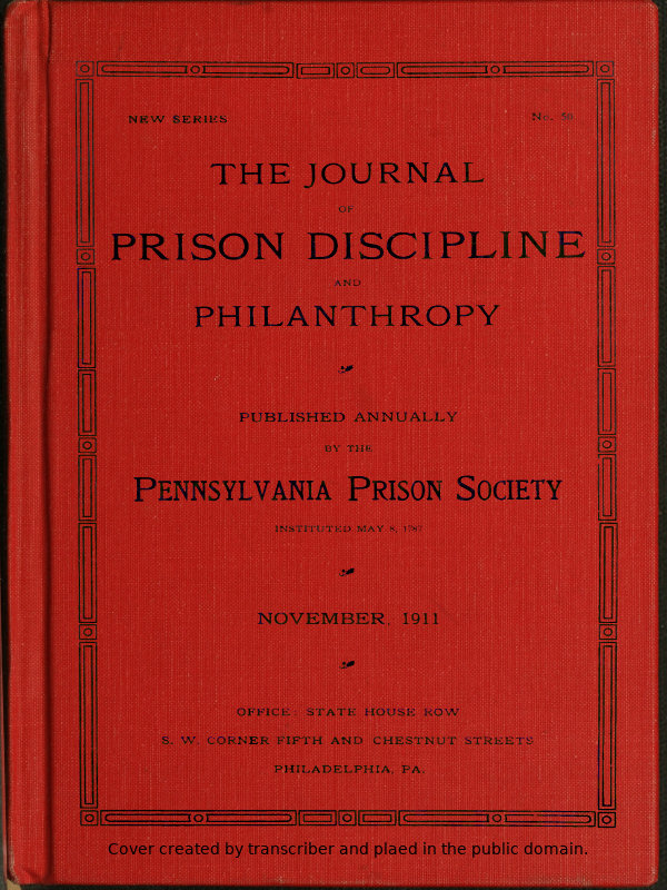 The Journal of Prison Discipline and Philanthropy (New Series, No. 50)