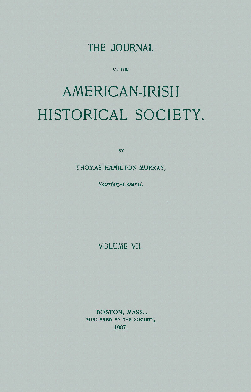 The Journal of the American-Irish Historical Society