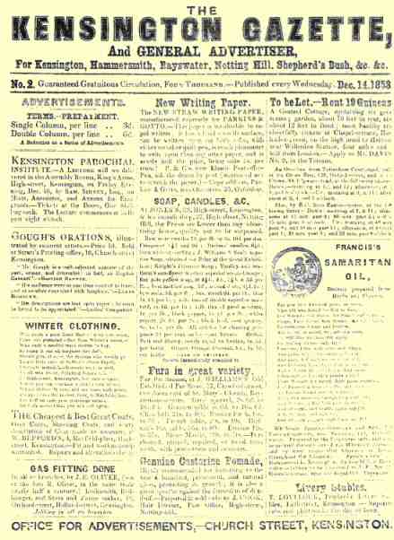 The Kensington Gazette, No. 2, December 14, 1853, by Charles Baker Strutt