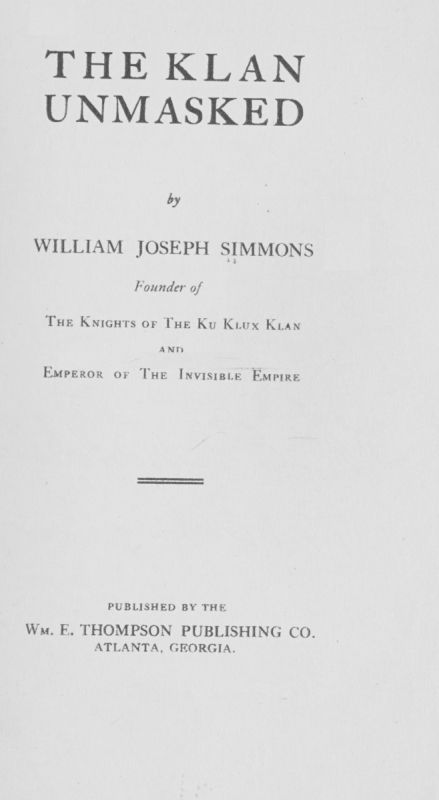 The Klan Unmasked