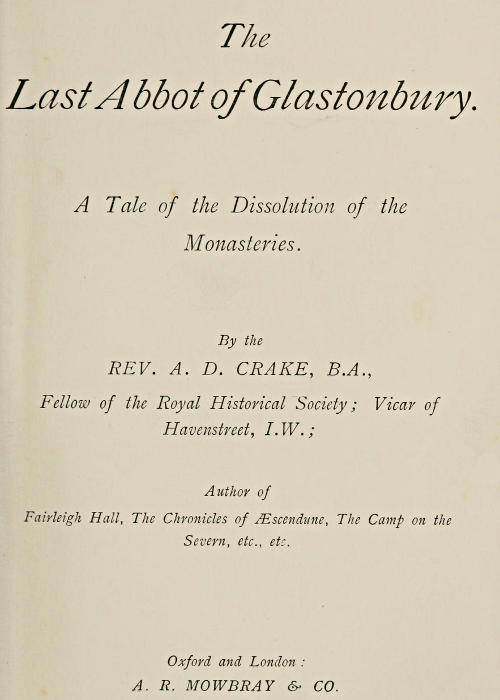 The Last Abbot of Glastonbury