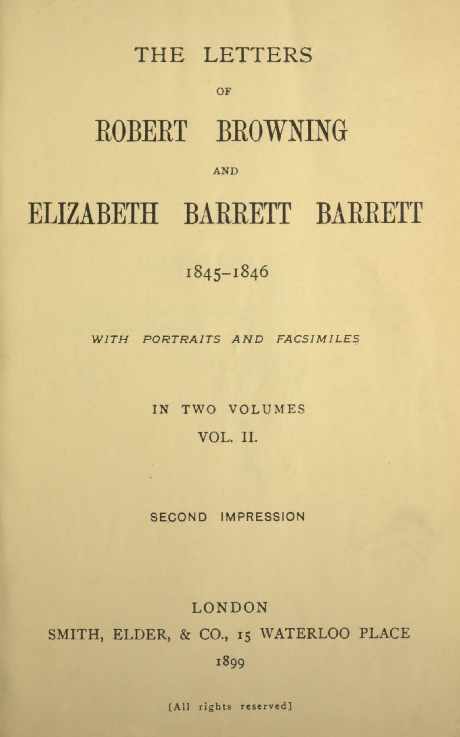 The Letters of Robert Browning and Elizabeth Barrett Barrett