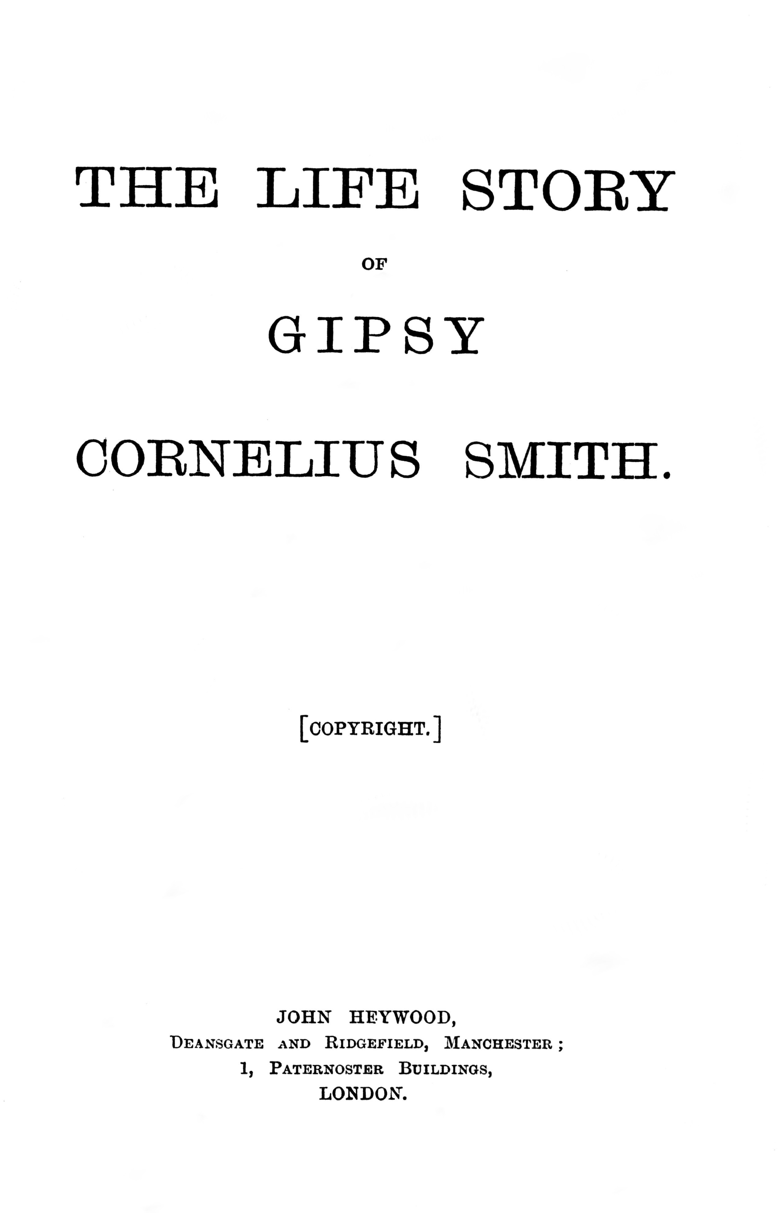 The Life Story of Gipsy Cornelius Smith