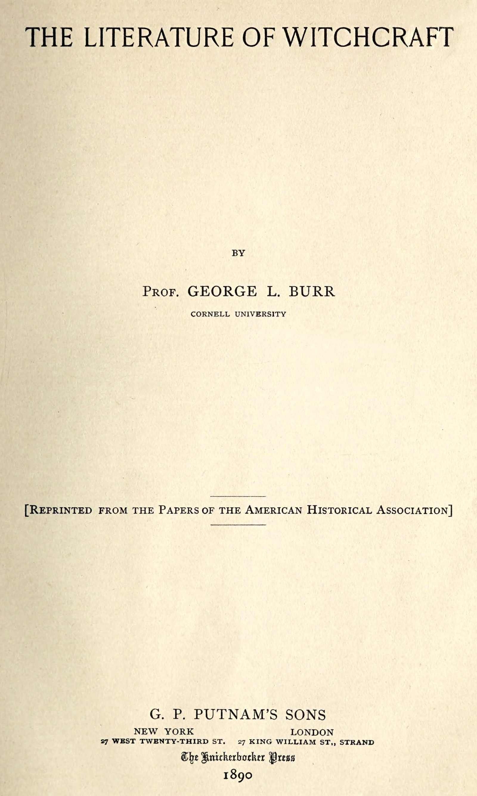 The Literature of Witchcraft