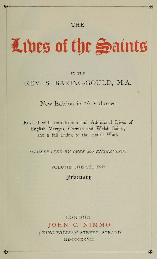The Lives of the Saints, Volume II: February