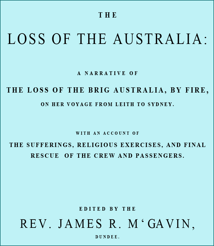 The Loss of the Australia, edited by James R. M‘Gavin