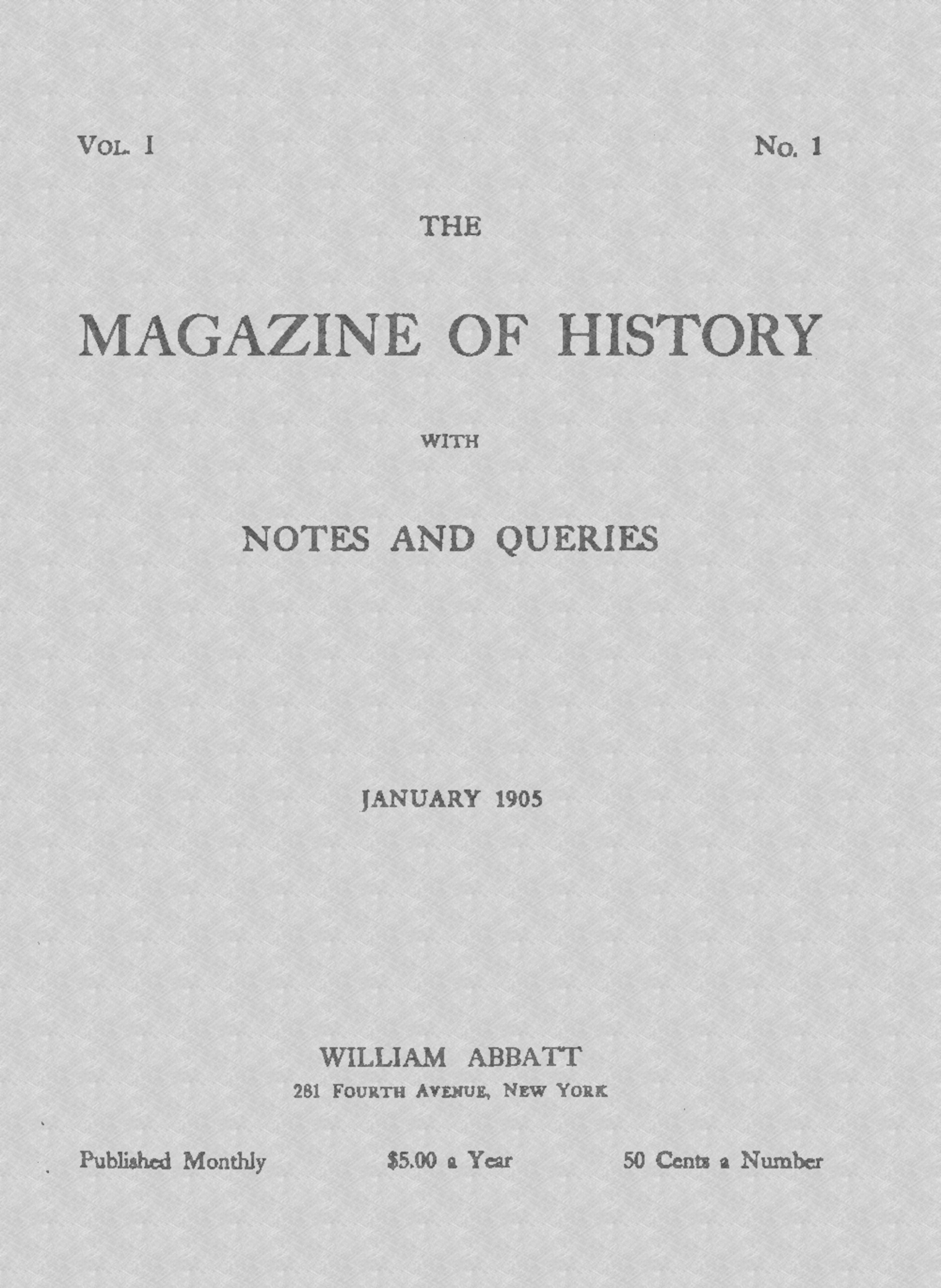The Magazine of History January 1905