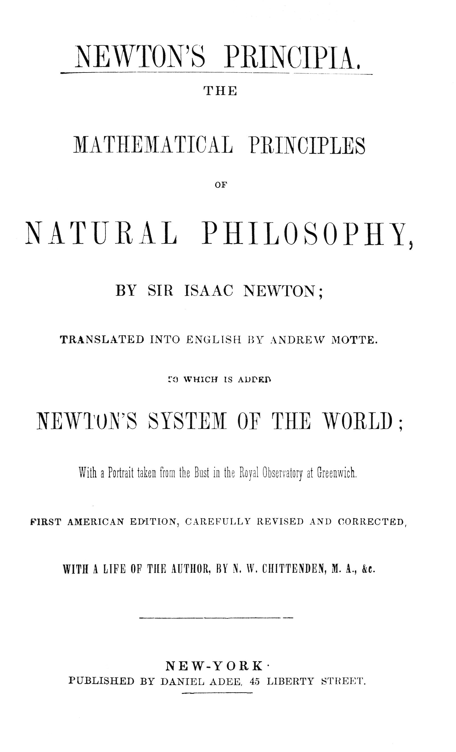 The Mathematical Principles of Natural Philosophy