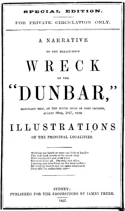 The Melancholy Wreck of the Dunbar