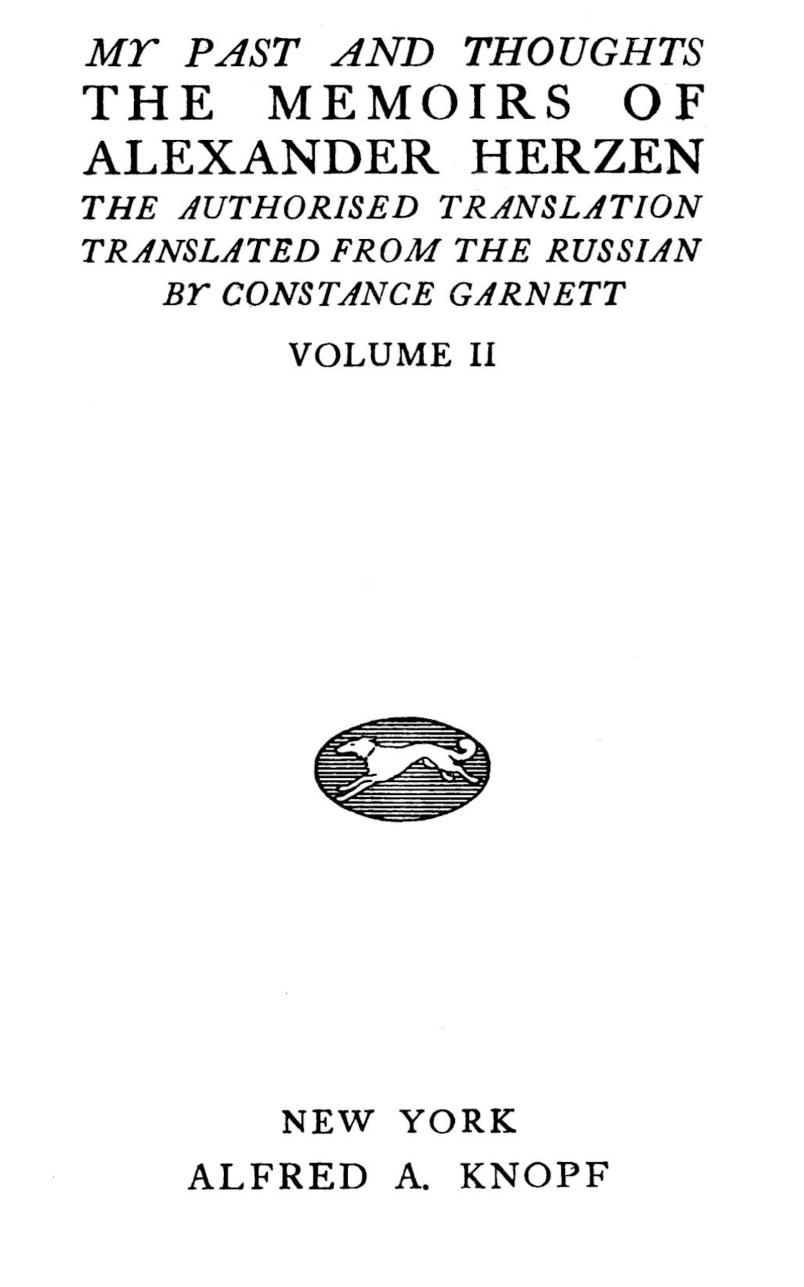 The Memoirs of Alexander Herzen, II