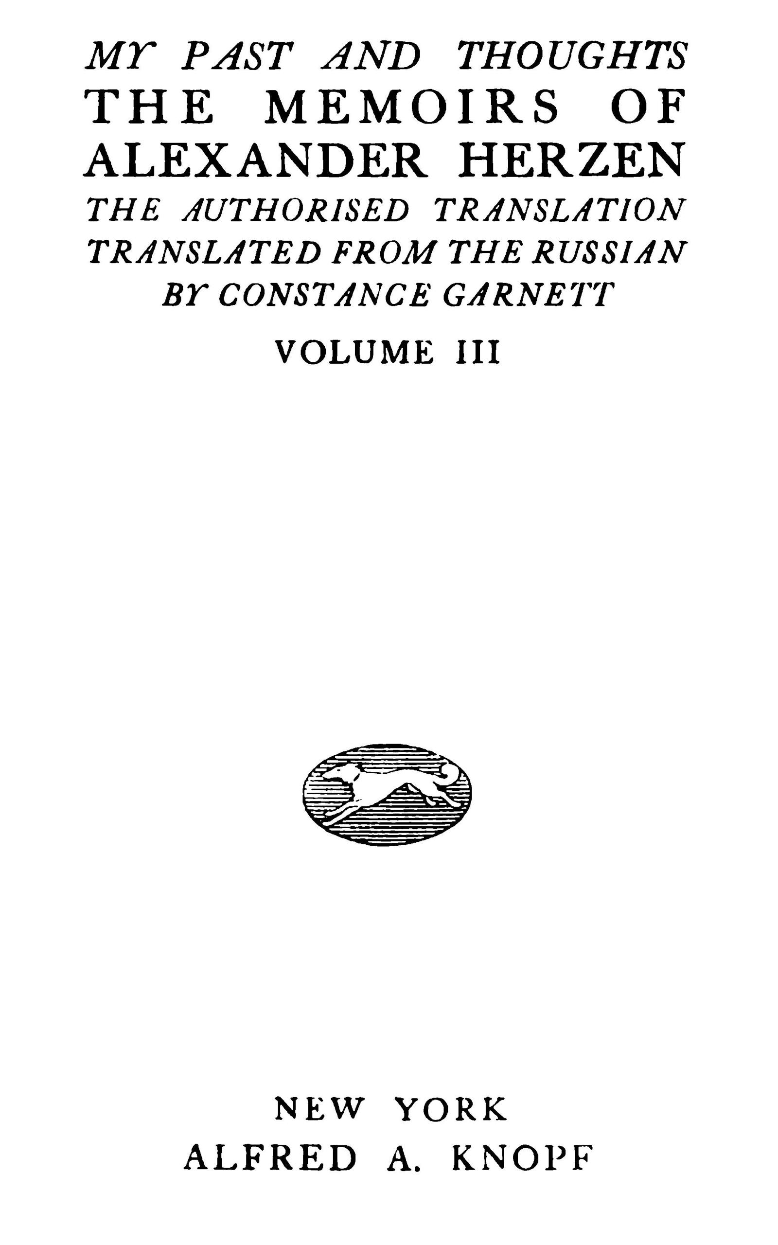 The Memoirs of Alexander Herzen, III