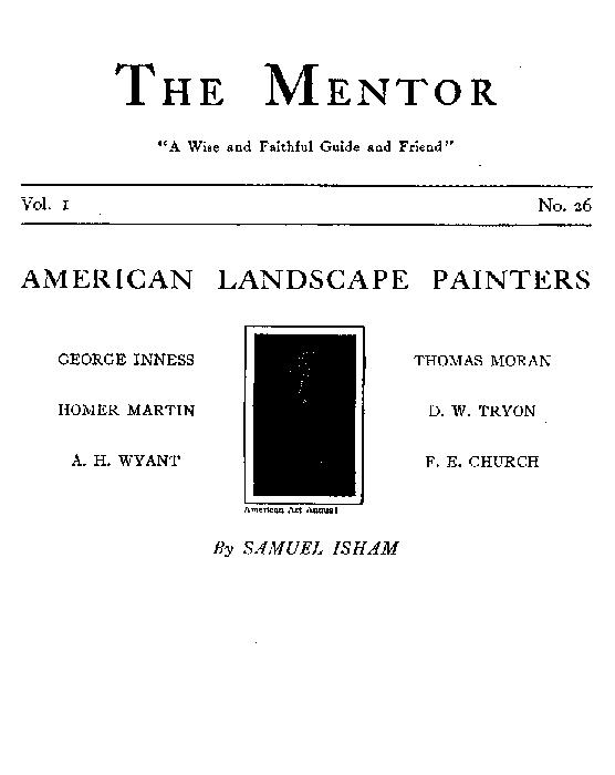 The Mentor, No. 26, American Landscape Painters