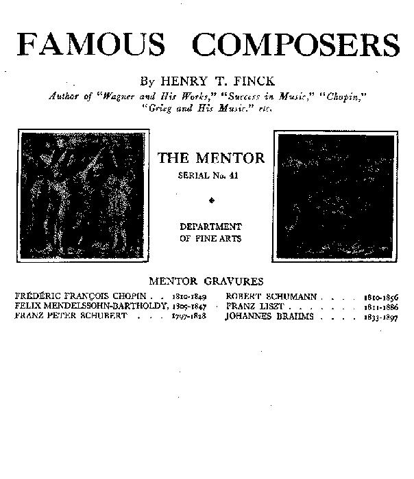 The Mentor, No. 41, Famous Composers
