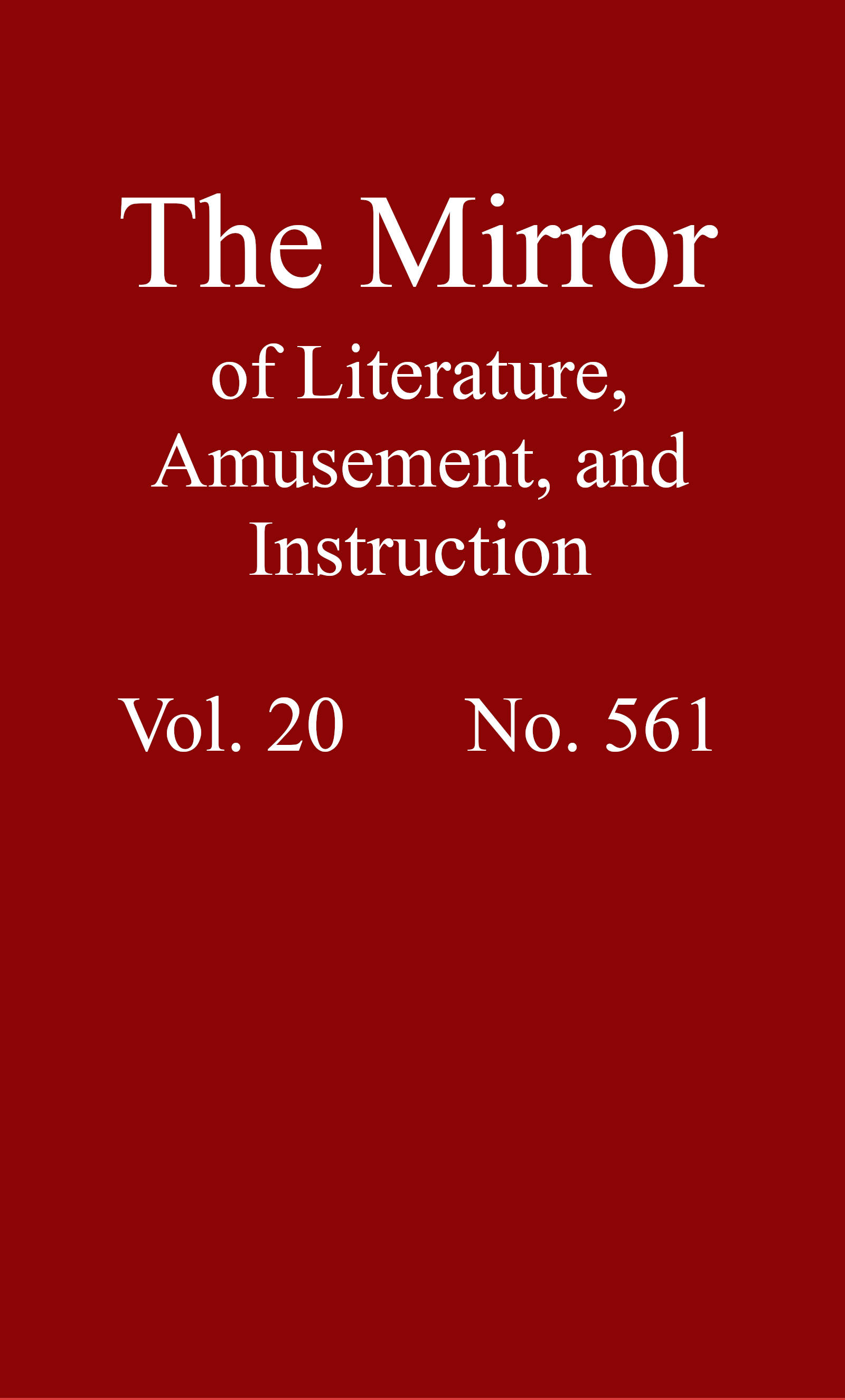 The Mirror of Literature, Issue 561