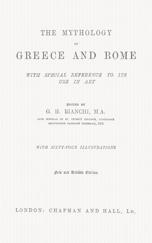 The Mythology of Greece and Rome