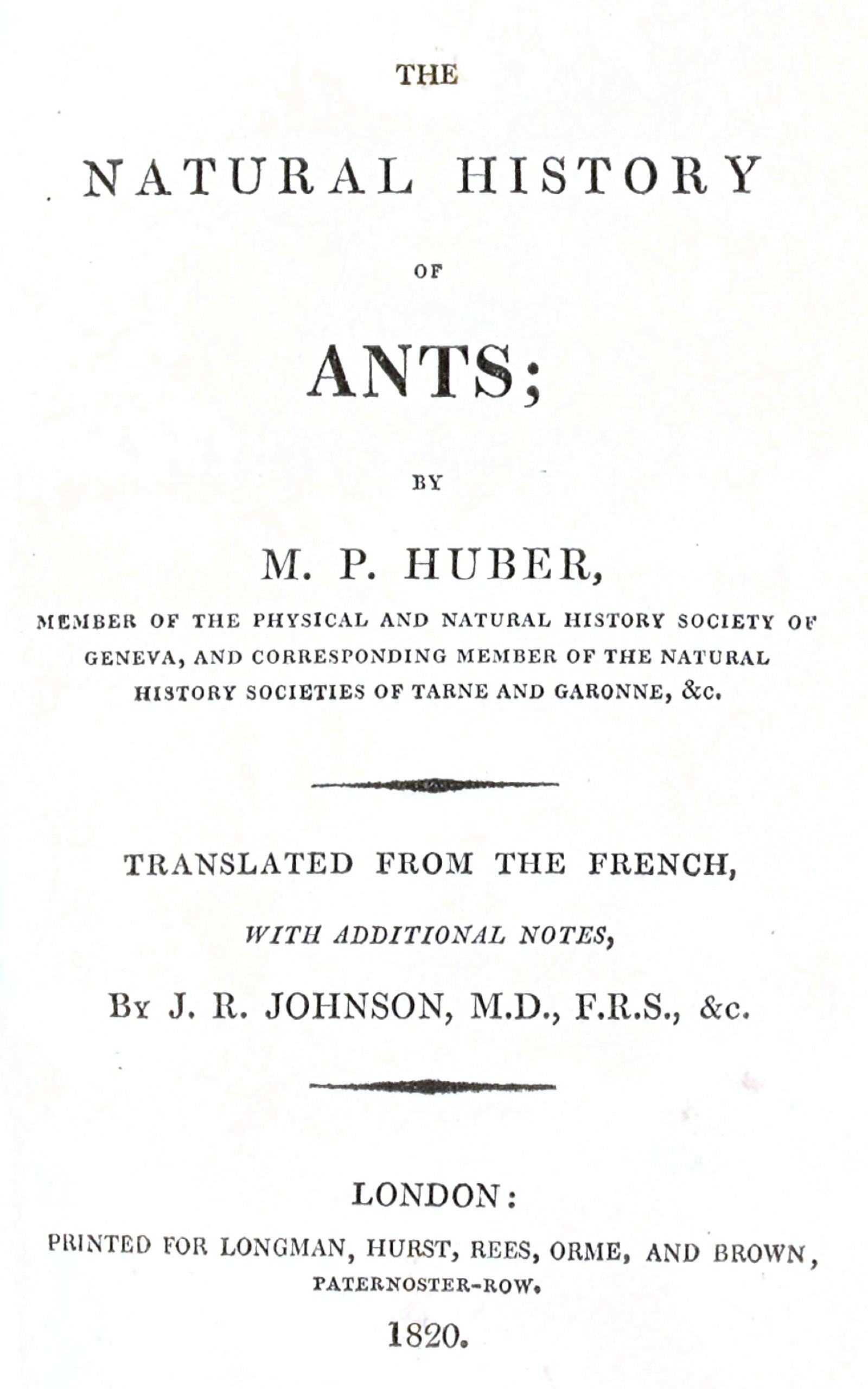 The Natural History of Ants