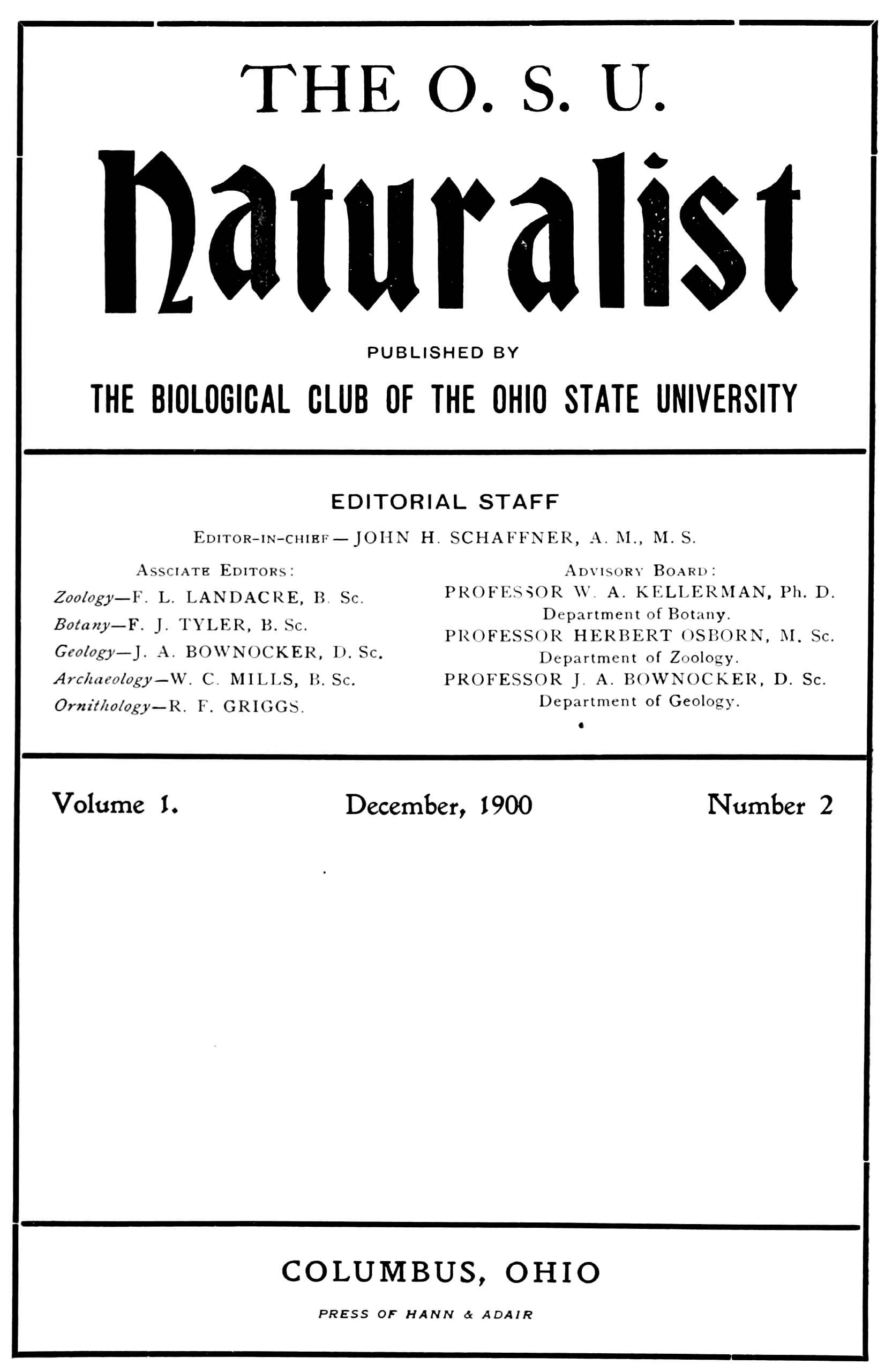The O. S. U. Naturalist