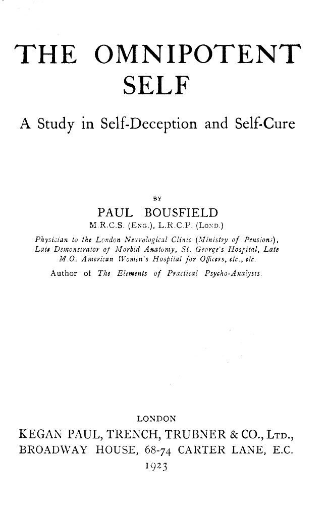The Omnipotent Self