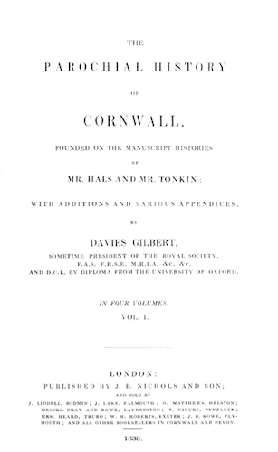 The Parochial History of Cornwall, Vol. 1