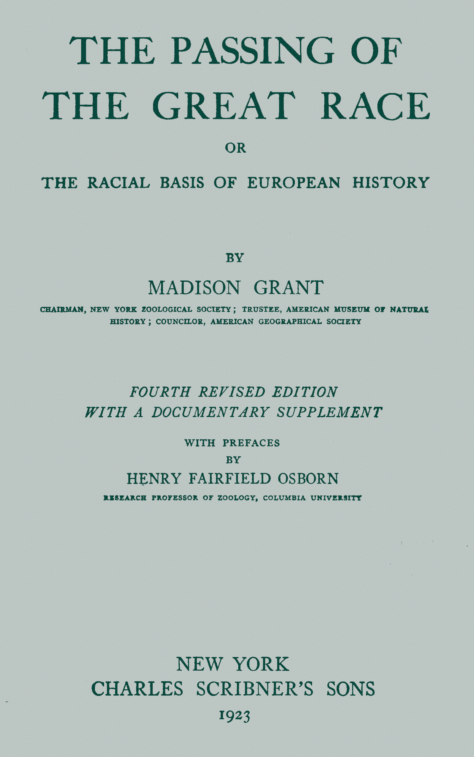 The Passing of the Great Race