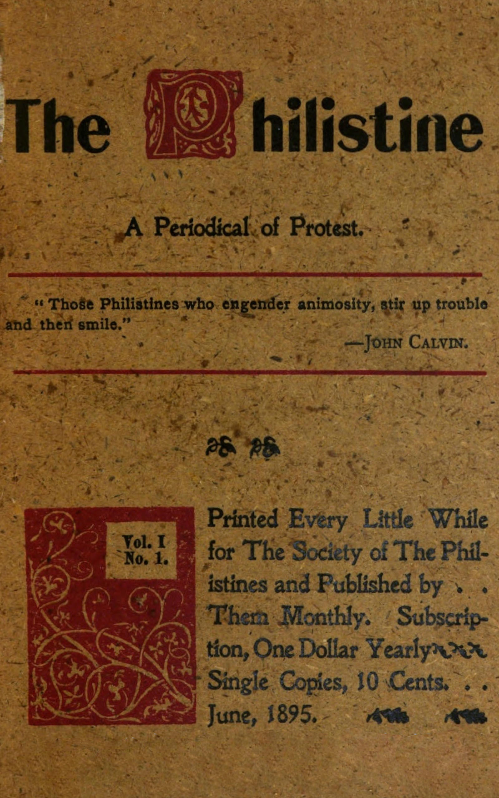 The Philistine: a periodical of protest (Vol. I, No. 1)