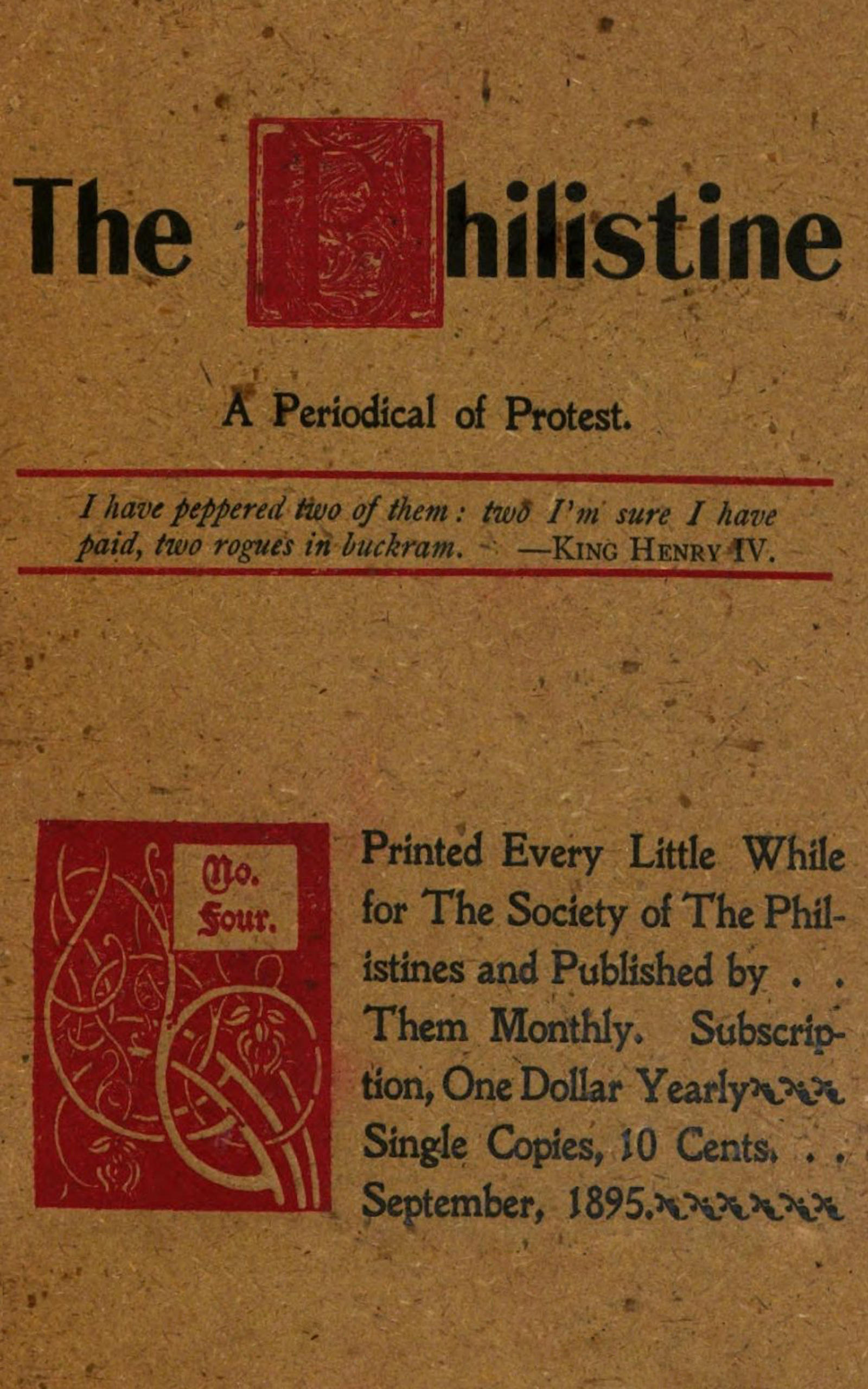 The Philistine: a periodical of protest (Vol. I, No. 4)