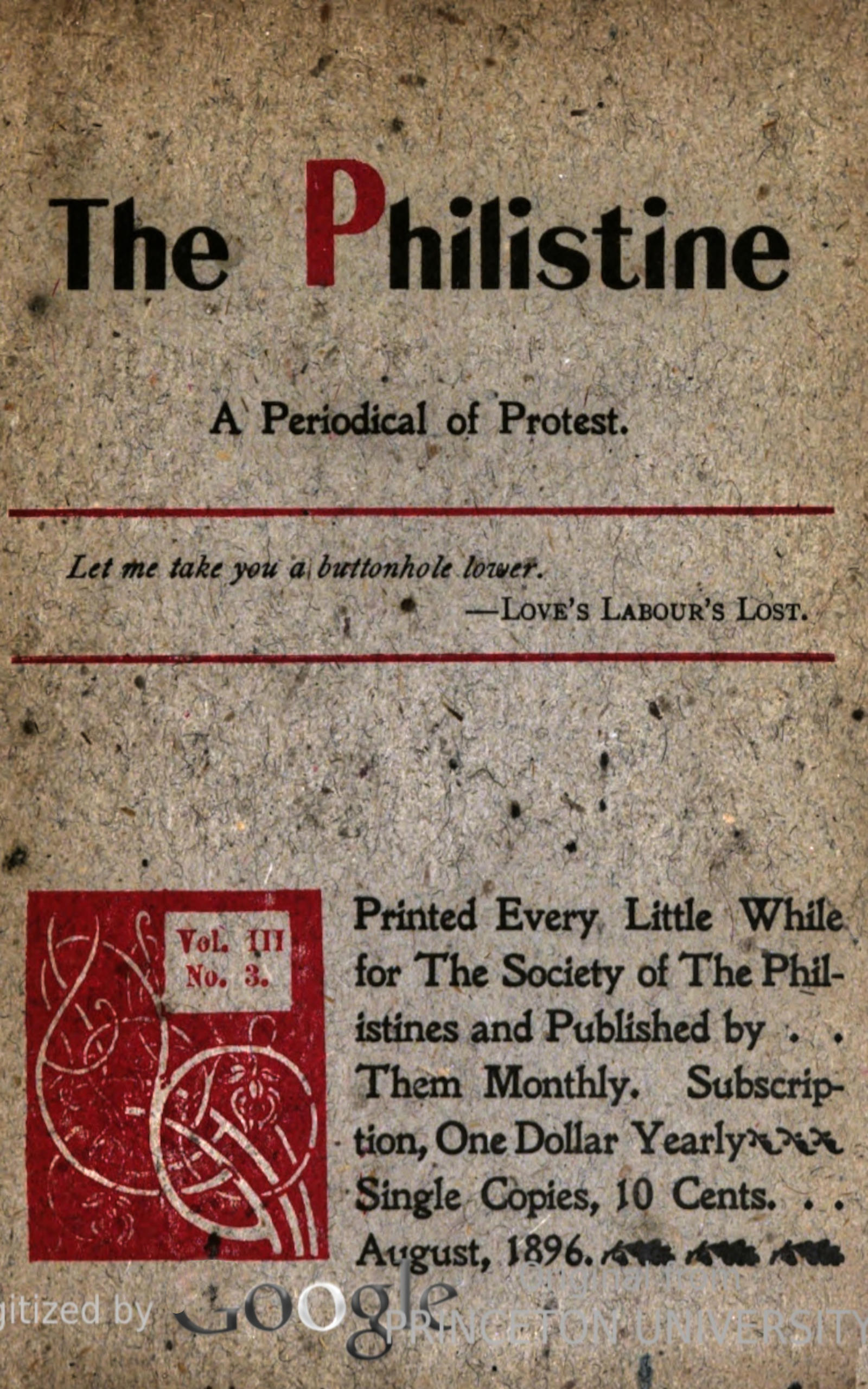 The Philistine: a periodical of protest (Vol. III, No. 3)