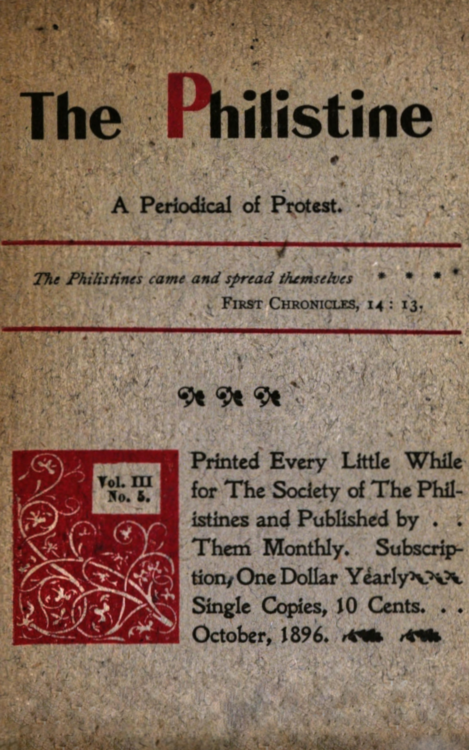 The Philistine: a periodical of protest (Vol. III, No. 5)