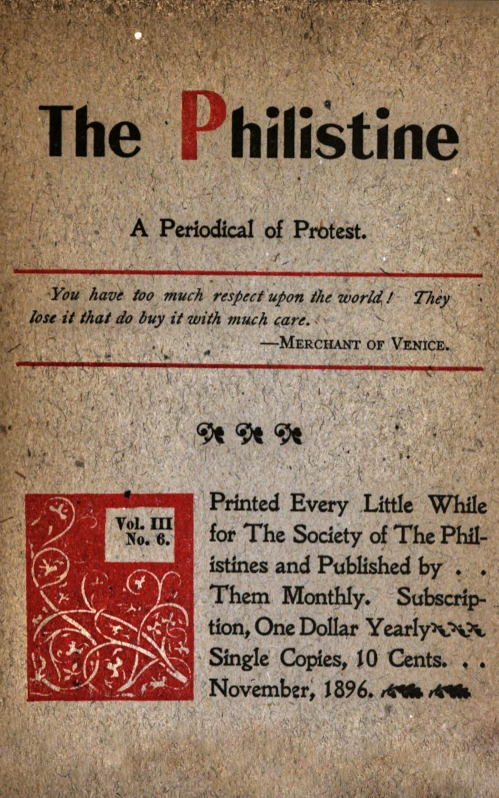The Philistine: a periodical of protest (Vol. III, No. 6)