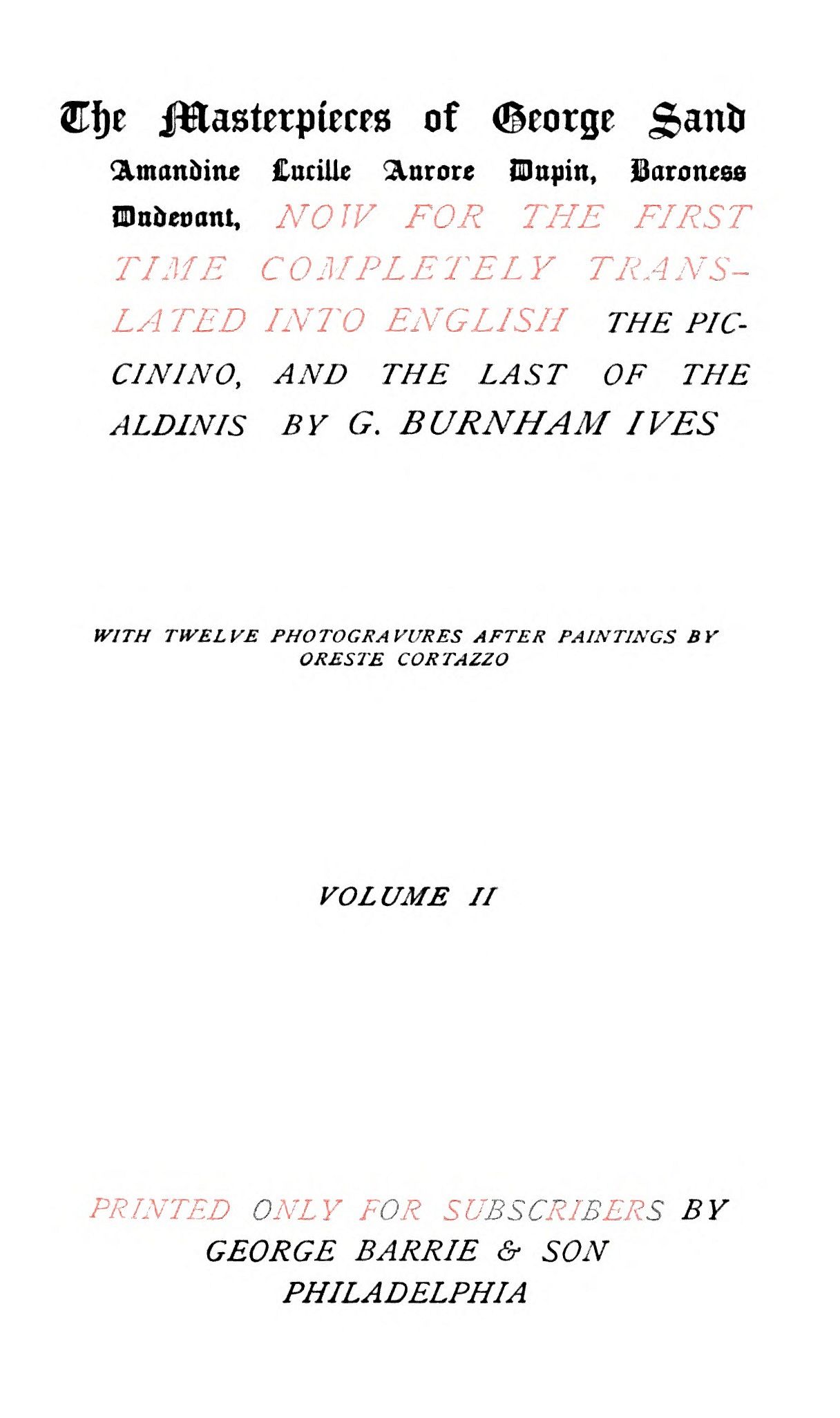 The Piccinino Vol. 02 (of 2); The last of Aldinis