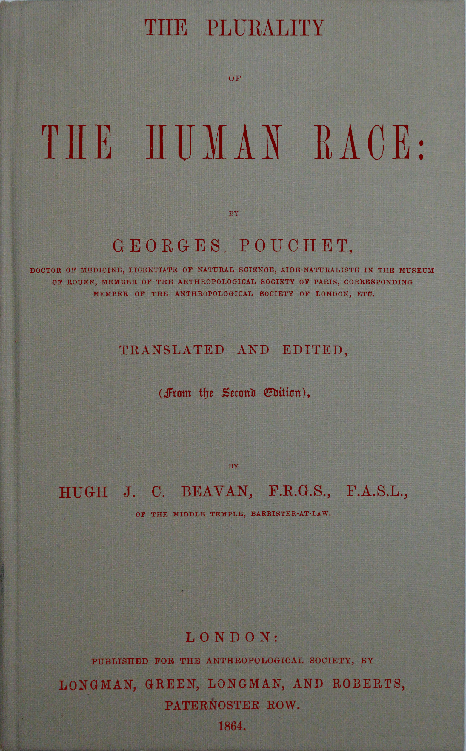 The Plurality of the Human Race