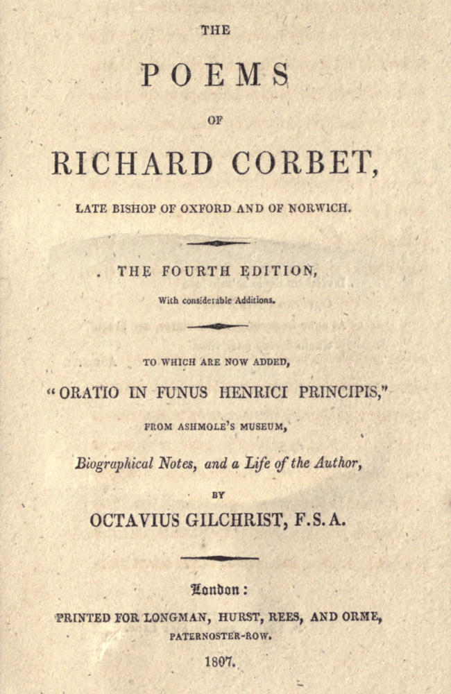 The Poems of Richard Corbet