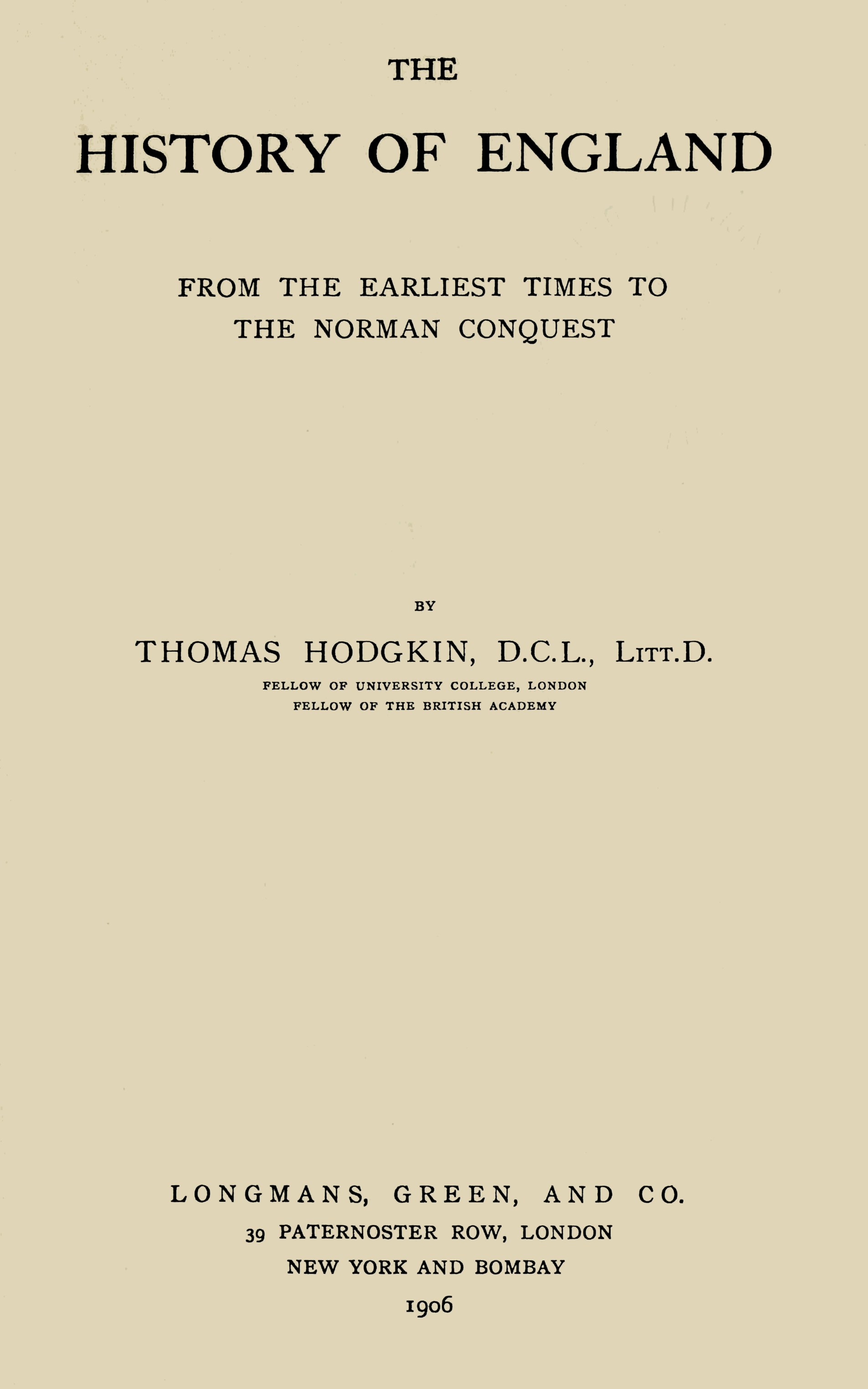 The Political History of England, Volume I (of 12): From the Earliest Times to the Norman Conquest
