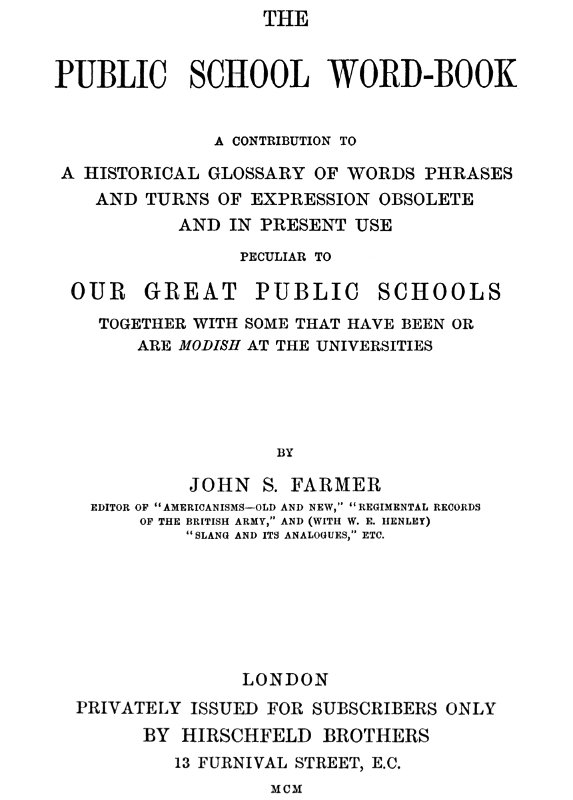 The Public School Word-Book