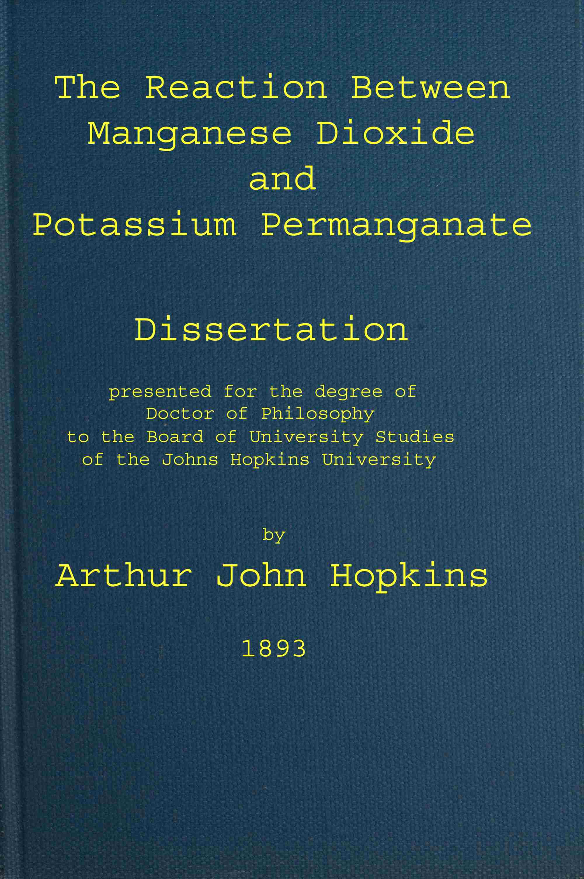 The Reaction Between Manganese Dioxide and Potassium Permanganate