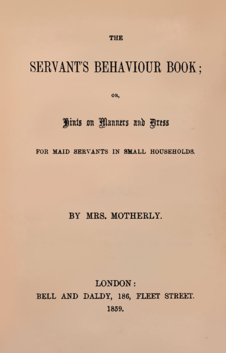The Servant’s Behaviour Book