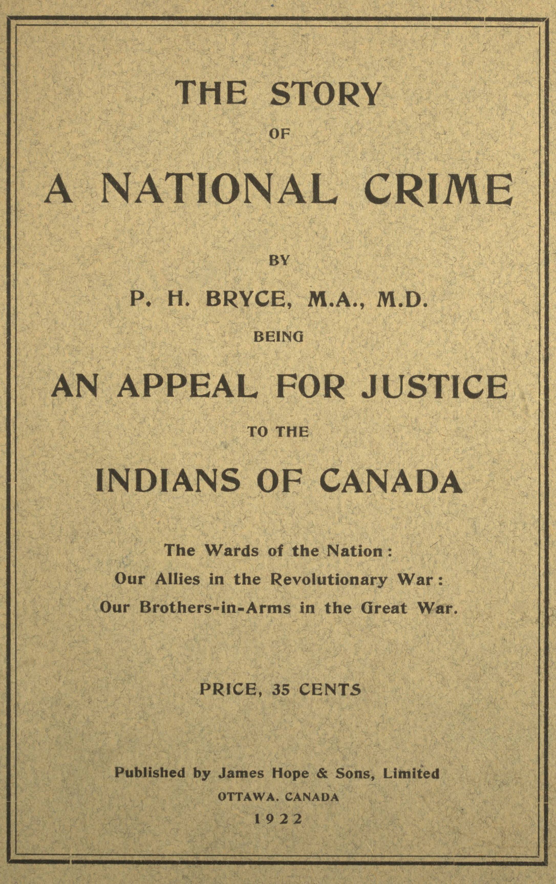 The Story of a National Crime