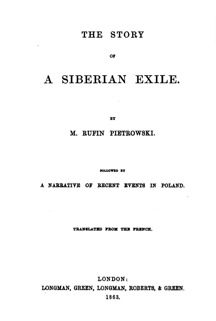 The Story of a Siberian Exile