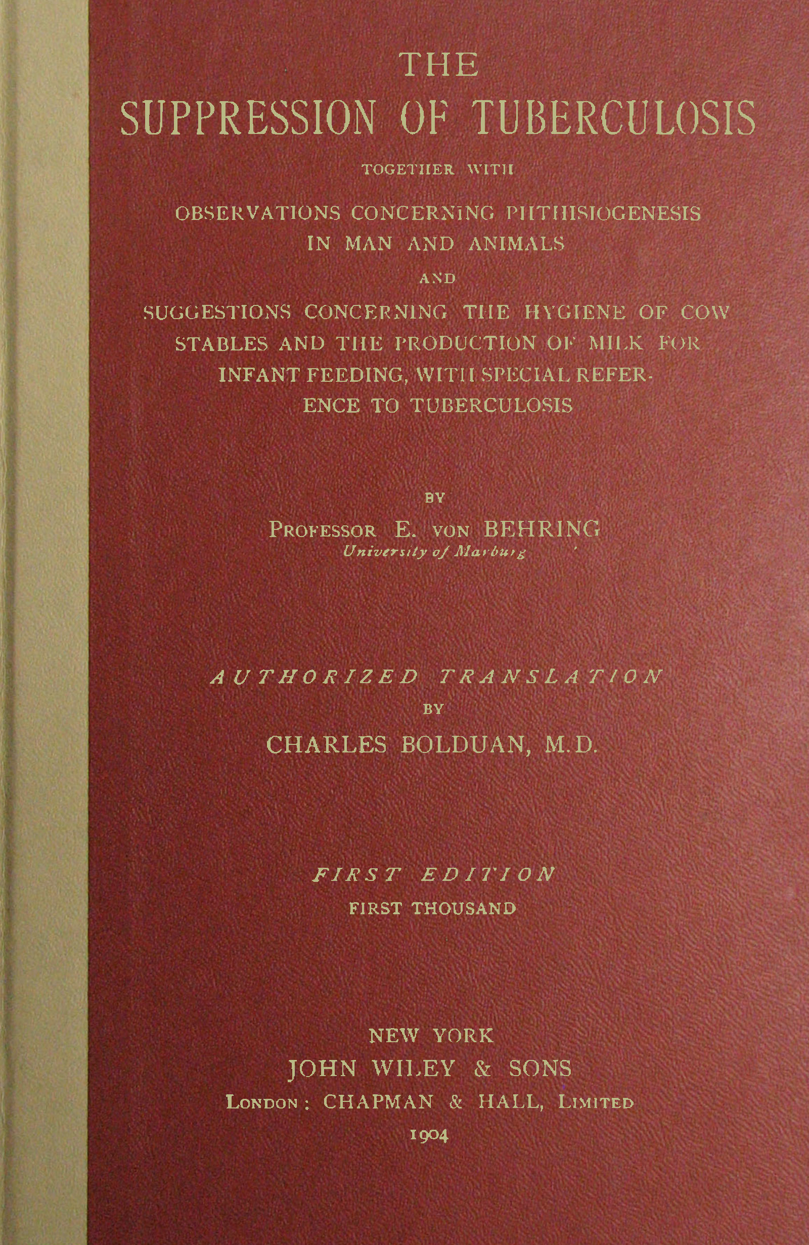 The Suppression of Tuberculosis