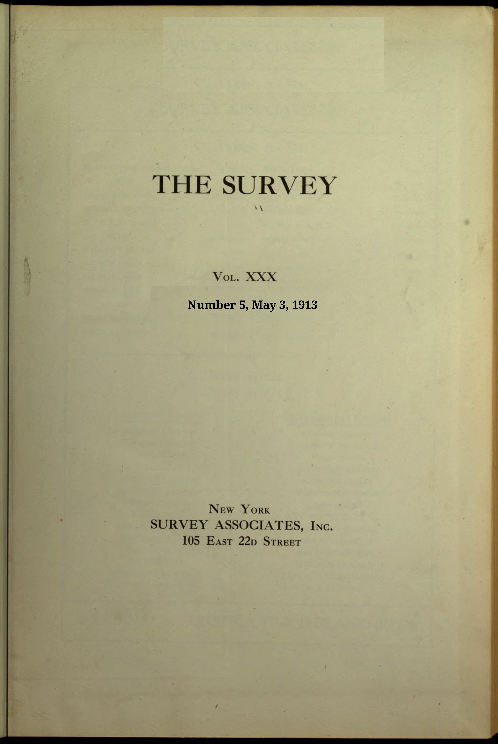 The Survey, Volume XXX, No. 5